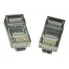 Ficha modular 8P8C para cabos LAN fixos CAT5, UTP, 10 unid. por saco | Ficha modular 8P8C RJ45, banhada a ouro 30µ”, contactos internos de 3 dentes para cabos LAN fixos