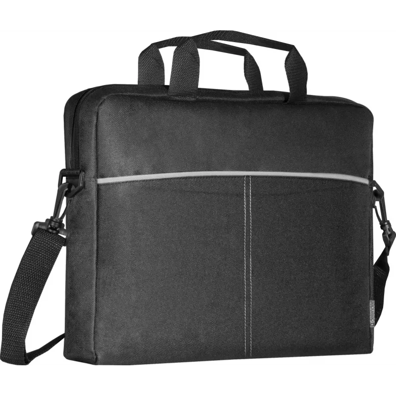 Mala para portátil DEFENDER Lite 39,6 cm (15,6 polegadas) preto/cinzento, poliéster, fecho de correr, pega de transporte, alça removível