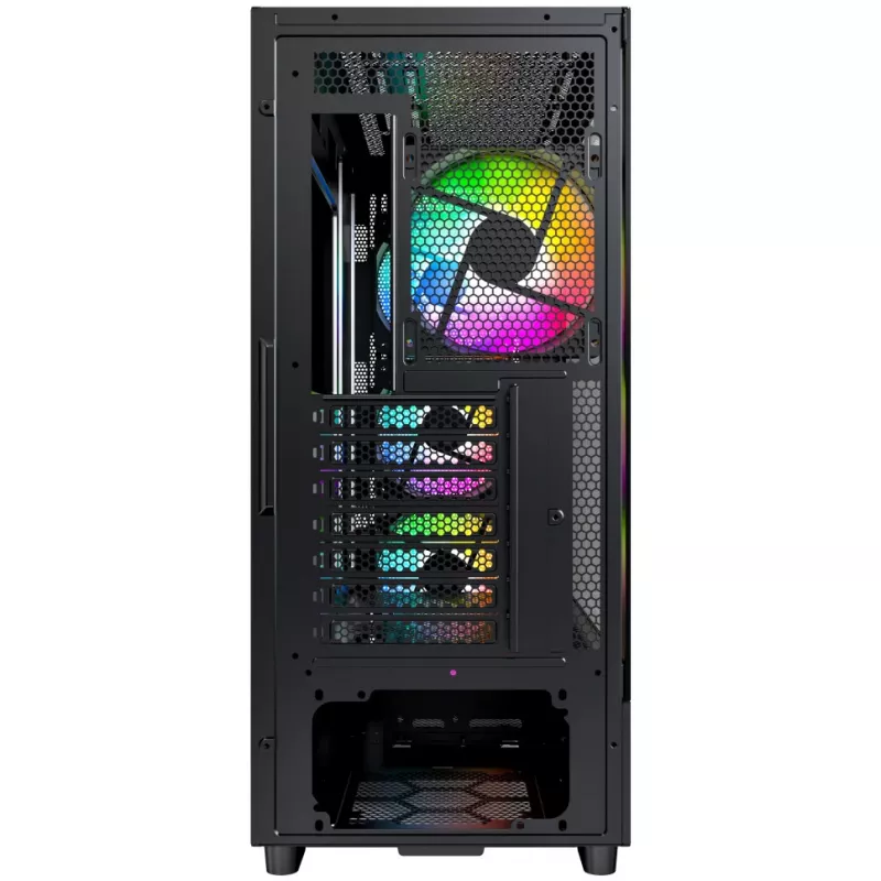 Caixa de PC Montech X5 Midi Tower preto ATX 3 ventoinhas de 140 mm