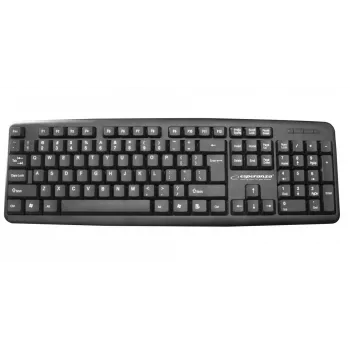 Teclado com fios ESPERANZA EK134 Full-Size 100% USB, preto, cabo de 1,45 m