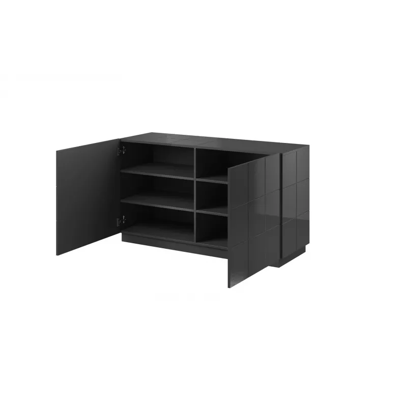 Aparador Cama Sideboard 2D REJA cinzento grafite brilhante/cinzento grafite brilhante