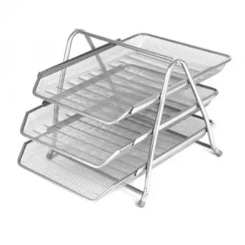 Arquivador horizontal Forpus 3 peças prateado, metal perfurado 1002-021