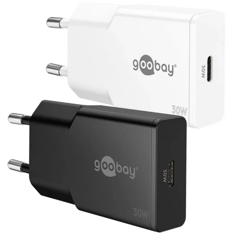 Carregador rápido fino GaN USB-C PD (30 W) (branco)