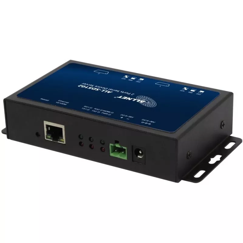 Conversor de média ALLNET ALL-SDS102v2 — 2x série (RS232/RS422/RS485) para 10/100BASE-TX