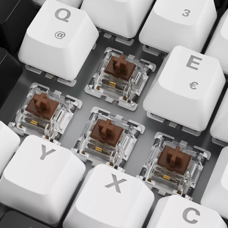 SKILLER SGK50 S3, teclado gaming branco, layout DE, Gateron Brown