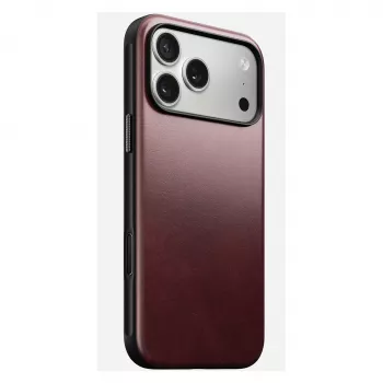 Capa de pele Nomad Modern para iPhone 17 Pro Max (6,9 polegadas) – borgonha, pele+TPU+PC