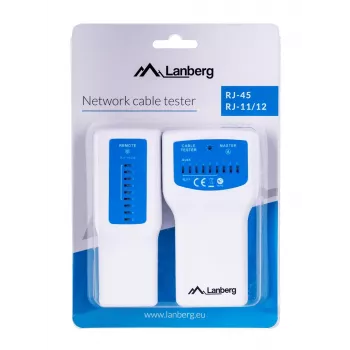 Lanberg NT-0402 testador de cabos de rede PoE, azul/branco