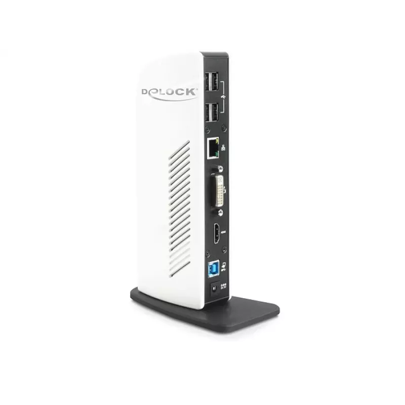 Dock para portátil DeLOCK 87568 com fios preto branco