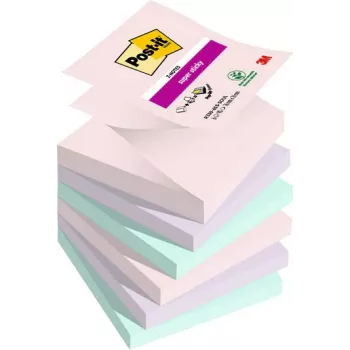 Notas adesivas quadradas 3M R330-6SS-SOUL verde - rosa - violeta 90 folhas (R330-6SS-SOUL)