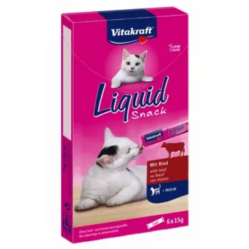 VITAKRAFT snack líquido para gatos com vaca - snacks para gatos - 6 x 15 g