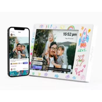 Moldura digital InLine myFirst Doodle 9 polegadas (22,9 cm) ecrã tátil IPS Wi‑Fi 32 GB armazenamento interno, 1 GB RAM, USB‑C, suporte MicroSD – branco