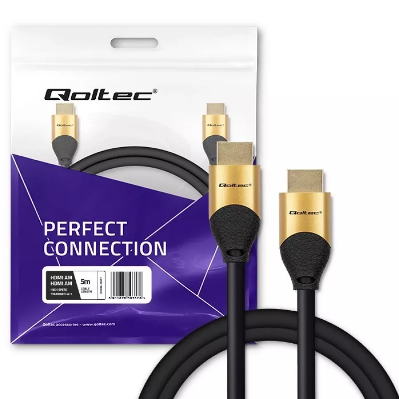 Qoltec 50357 cabo HDMI 5 m HDMI tipo A (Standard) preto