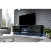 Móvel de TV Cama QIU 200 MDF preto brilhante/preto brilhante