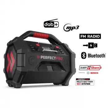 Rádio de obra portátil PerfectPro ROCKTAGON 18V — rádio de obra a bateria