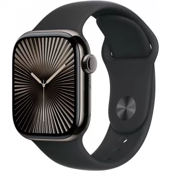 Apple Watch S10 Titânio Slate bracelete desportiva preta - M/L GPS + Cellular 42mm MWXH3QF/A 2024