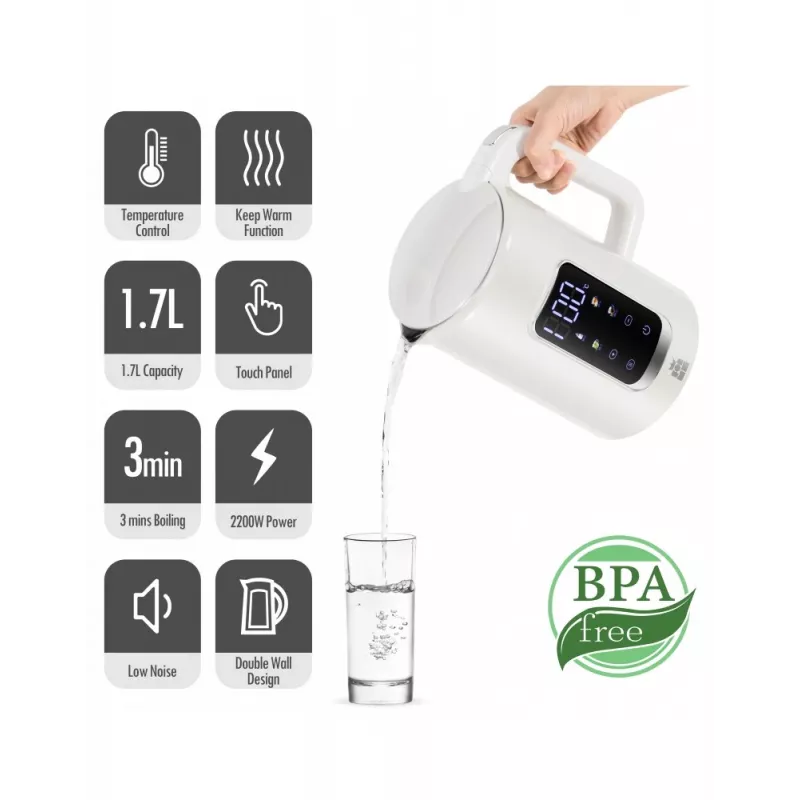 Chaleira Forme FKG-8217, sem fios, aço inoxidável, capacidade de 1,7 L