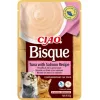 Snack húmido para gatos INABA Ciao bisque de atum com salmão 40 g — saqueta líquida com sabor a peixe, 86 % de humidade, 8 % de proteína