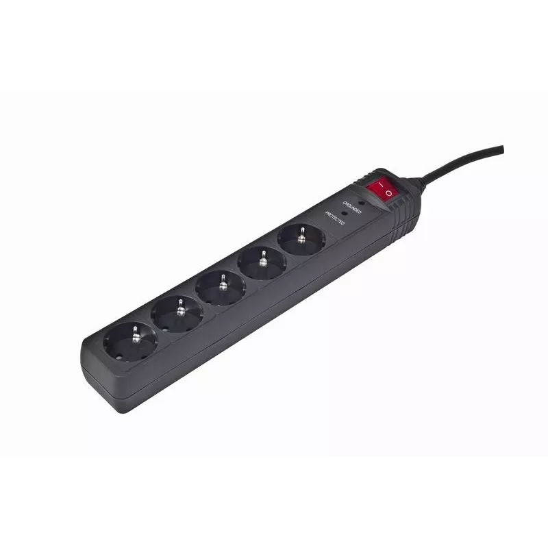 Proteção contra sobretensões Gembird SPG5-C-10 preto 5 tomadas AC 250V 3m