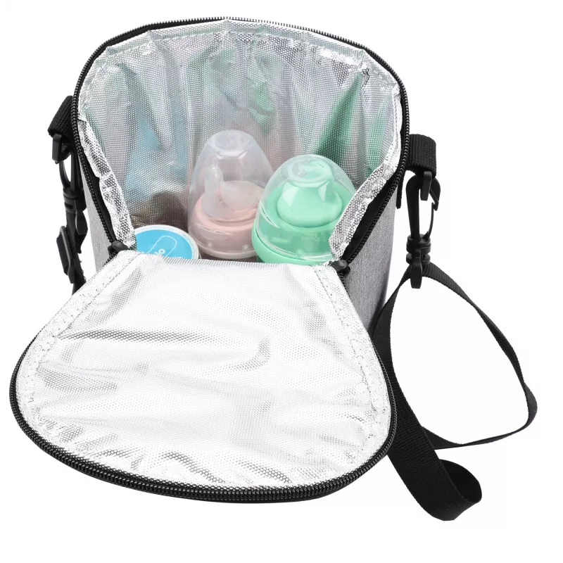 Bolsa térmica Olympia BT 50 — preto/cinzento, fecho de correr, 225×170×110 mm