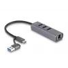 Estação de acoplamento e replicador de portas para portátil DeLOCK 64282 com fios USB 3.2 Gen 1 (3.1 Gen 1) Type-C cinzento (64282)