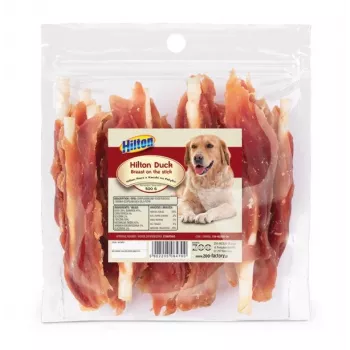 Hilton Peito de pato no stick 500 g — artigo de mastigar de pato natural e inteiro para cães, 500 g