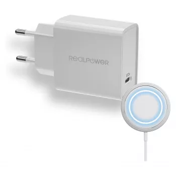 Carregador de interior RealPower PC-MagSet universal branco