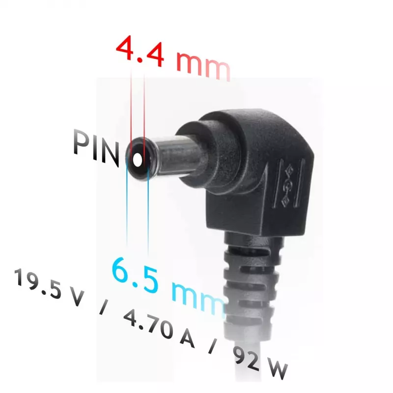 Fonte de alimentação para portátil Akyga AK-ND-20 para Sony, 92 W, 19,5 V, 4,7 A, 6,5 x 4,4 mm + pino
