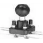 Base de suporte RAM Mounts com esfera de duplo U para barras de 1 a 1,25 polegadas, esfera de 3,81 cm, alumínio, preto