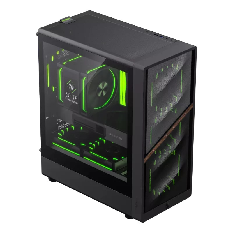 Caixa Gamemax | AERIS 330 MB | preto | Mini-Tower | fonte de alimentação não incluída