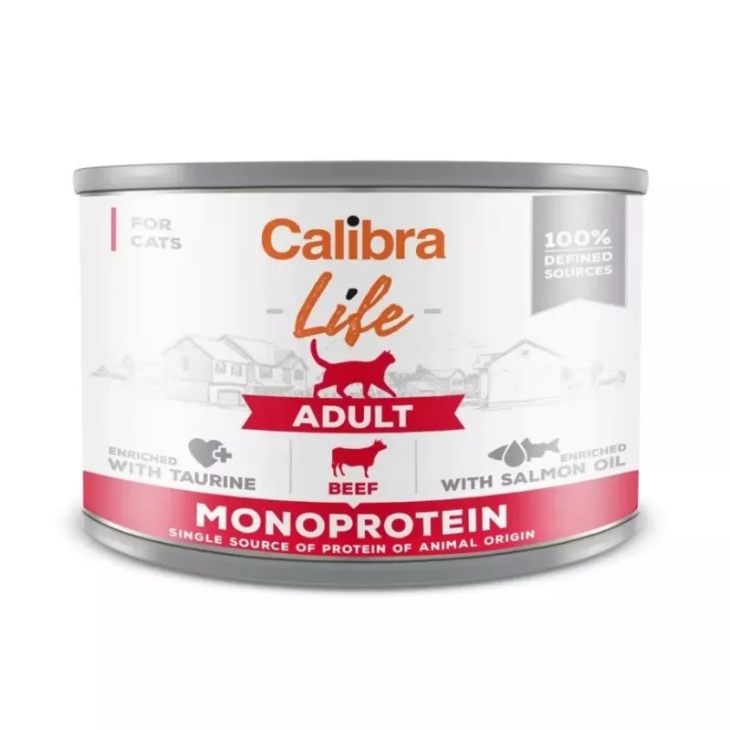 Calibra Cat Life Adult com carne de vaca, ração húmida para gatos, 200 g
