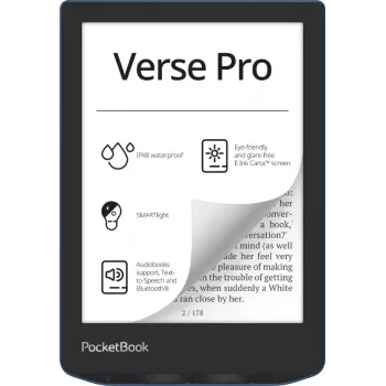 E-reader PocketBook Verse Pro ecrã tátil 16 GB Wi-Fi preto, azul