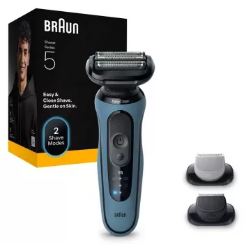 Máquina de barbear elétrica BRAUN Series 5 modelo 52-A1650s, azul-claro