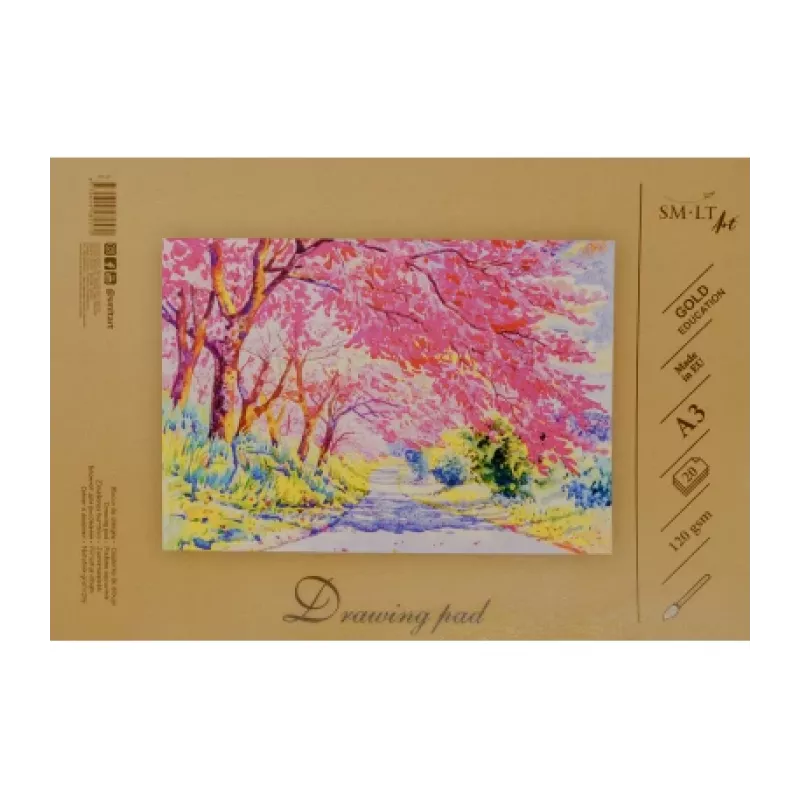 Bloco de desenho SMLT A3 20 folhas 120 g/m² – papel de esboço e desenho