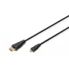 Digitus ASSMANN - Cabo HDMI com Ethernet - 19 pinos micro HDMI Type D macho para HDMI macho - 1 m - Isolamento triplo - preto (AK-330115-010-S)