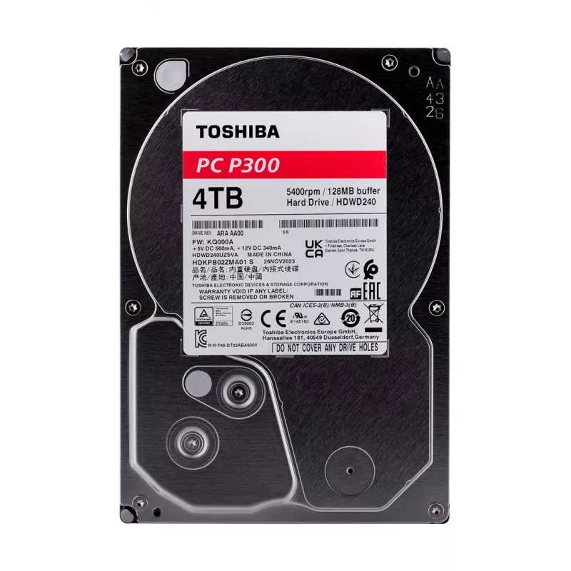 Toshiba - Disco rígido - 4TB - interno - 3.5 (8,9 cm) - SATA 6Gb/s - 5400 rpm - Buffer: 128MB (HDWD240UZSVA)