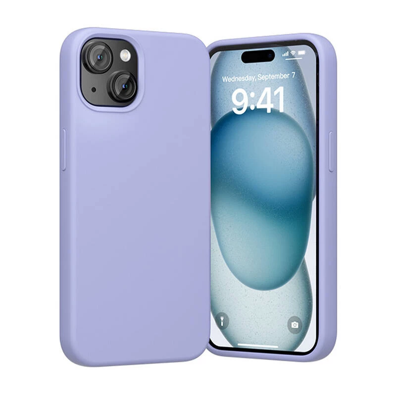Capa de silicone Vention KUFV0-20 para iPhone 15 Plus, roxo, toque suave, leve