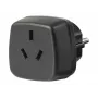 Adaptador de viagem AUS/CN > ficha com terra, adaptador de tomada preto