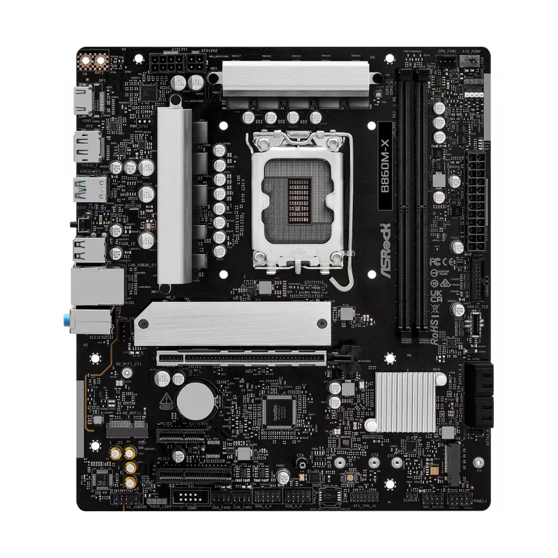 ASRock B860M-X placa-mãe, Intel B860, LGA 1851, micro ATX, DDR5