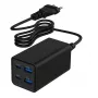 Gembird TA-UC-2A2C-PD65-01-BK Carregador para dispositivos móveis portátil, smartphone preto AC carregamento rápido interior
