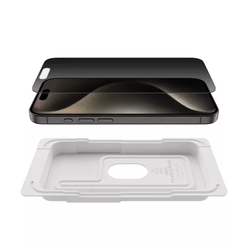 Película de proteção de ecrã de privacidade Belkin OVA169HQ para iPhone 16 Pro antibacteriana resistente a choques