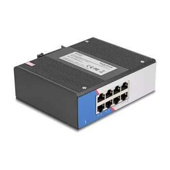 Switch Gigabit Ethernet DELOCK 80163, switch industrial 8 portas RJ45, unmanaged, caixa metálica