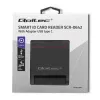 Leitor de cartões de ID QOLTEC Smart-Chip — USB, preto, 84,5×65×16 mm, 63 g