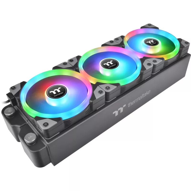 Thermaltake SWAFAN EX12 RGB ventoinha para caixa de PC TT Premium Edition CL-F143-PL12SW-A, 120 mm, pás invertidas, pack de 3, preta