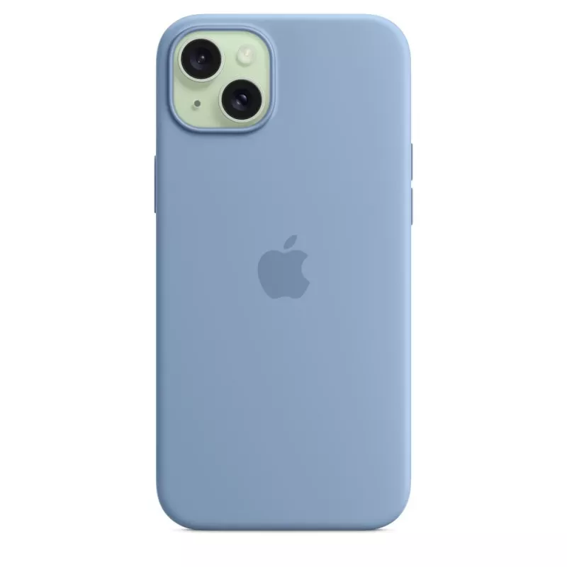Capa de silicone Apple iPhone 15 Plus com MagSafe - azul inverno
