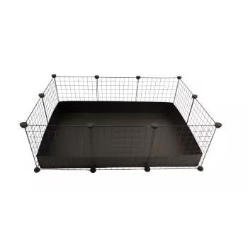 Gaiola modular C&C 3x2 110x75 cm porquinhos-da-índia, ouriços, preto