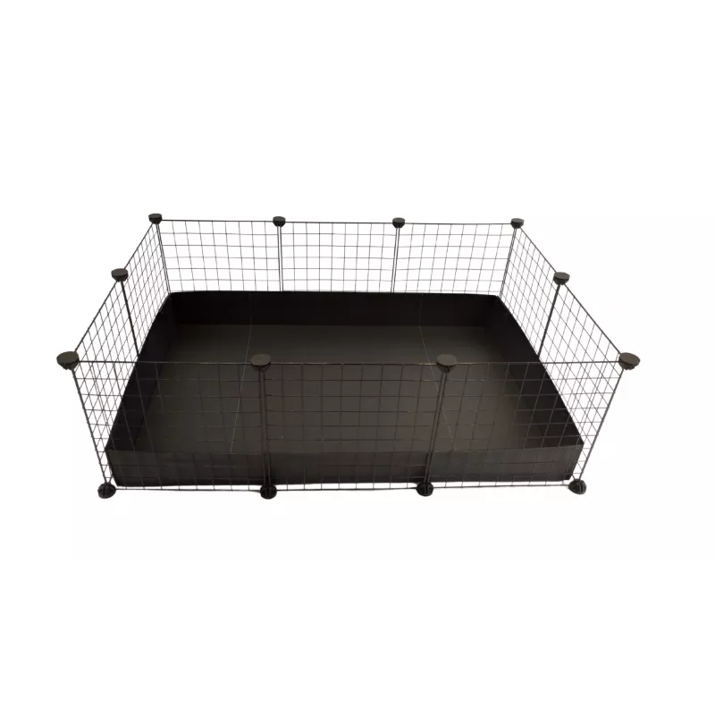Gaiola modular C&C 3x2 110x75 cm porquinhos-da-índia, ouriços, preto