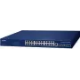 PLANET Layer 3 24 portas 10/100/1000T gerido L3 Gigabit Ethernet (10/100/1000) Power over Ethernet (PoE) azul (GS-6311-24T4X)