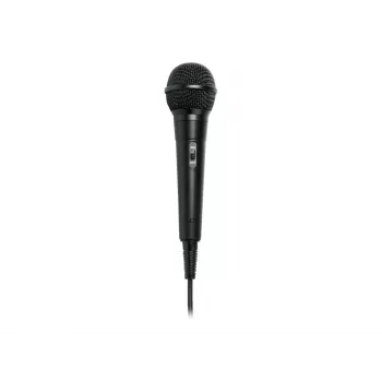 Muse MC-20B microfone profissional com fio, -73 dB, 30–15000 Hz, cabo de 3 m, jack de 6,3 mm, preto