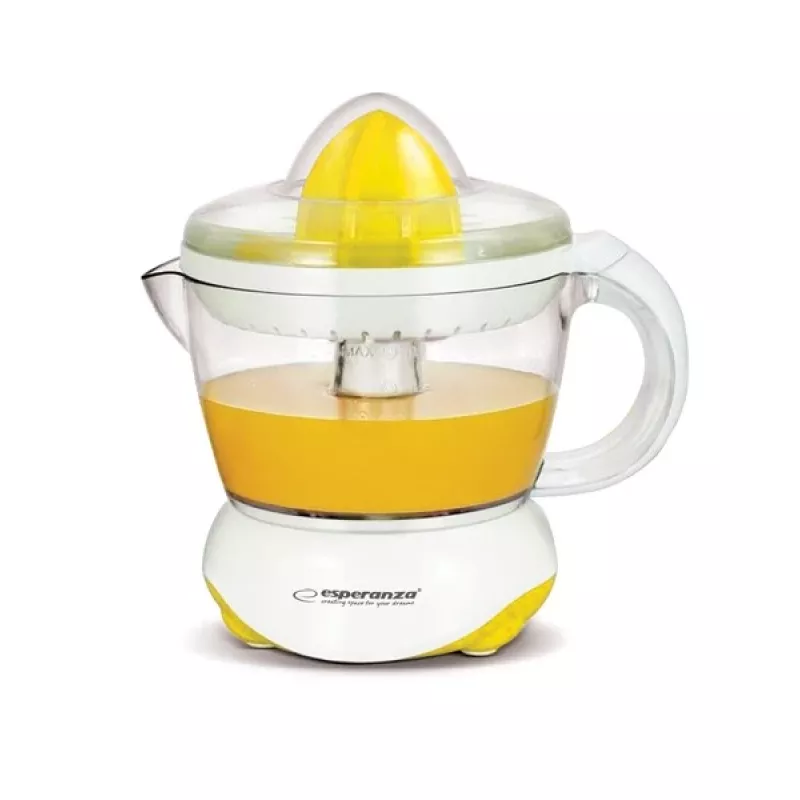 Espremedor de citrinos elétrico ESPERANZA EKJ001Y – taça de 0,7 L, 25 W, branco/amarelo