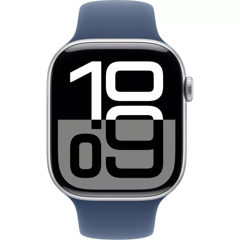 Apple Watch Series 10 GPS 46mm caixa de alumínio prateada com Denim